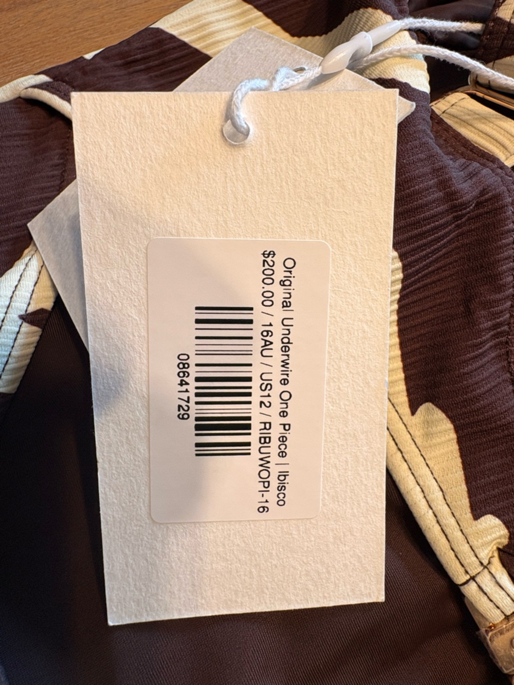 Brown & Cream One-Piece Floral Swim Suit - Picture 3 of 3